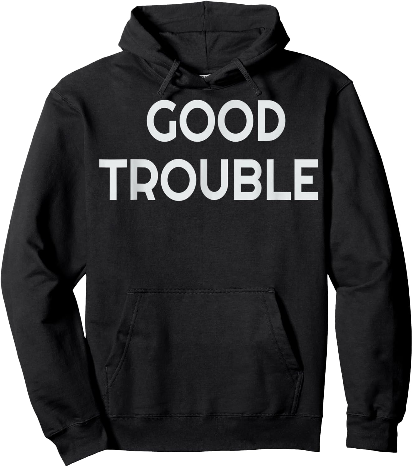 Get in Good Necessary Trouble Black Letter Print Hoodie - Hoodie | Black