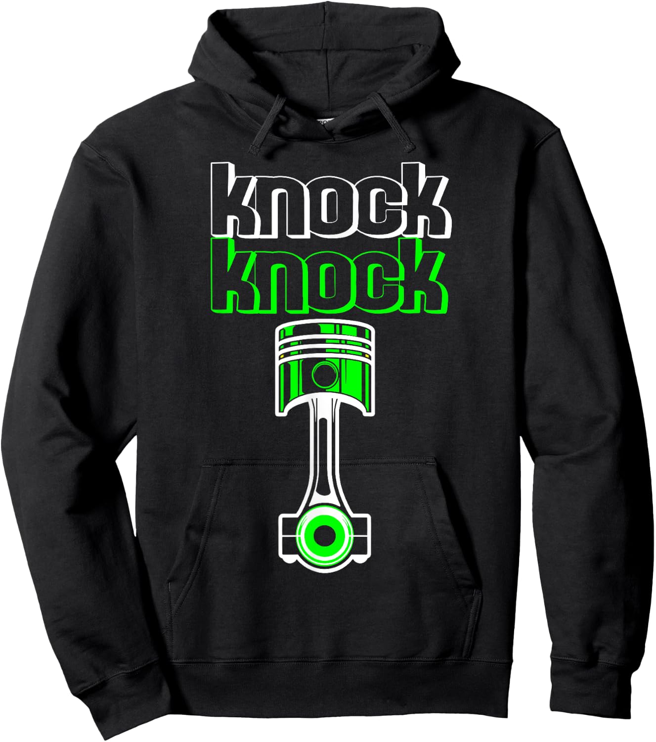 Knock Knock Piston Funny Muscle Car Lover Engineer Mechanic Hoodie - Hoodie | Black