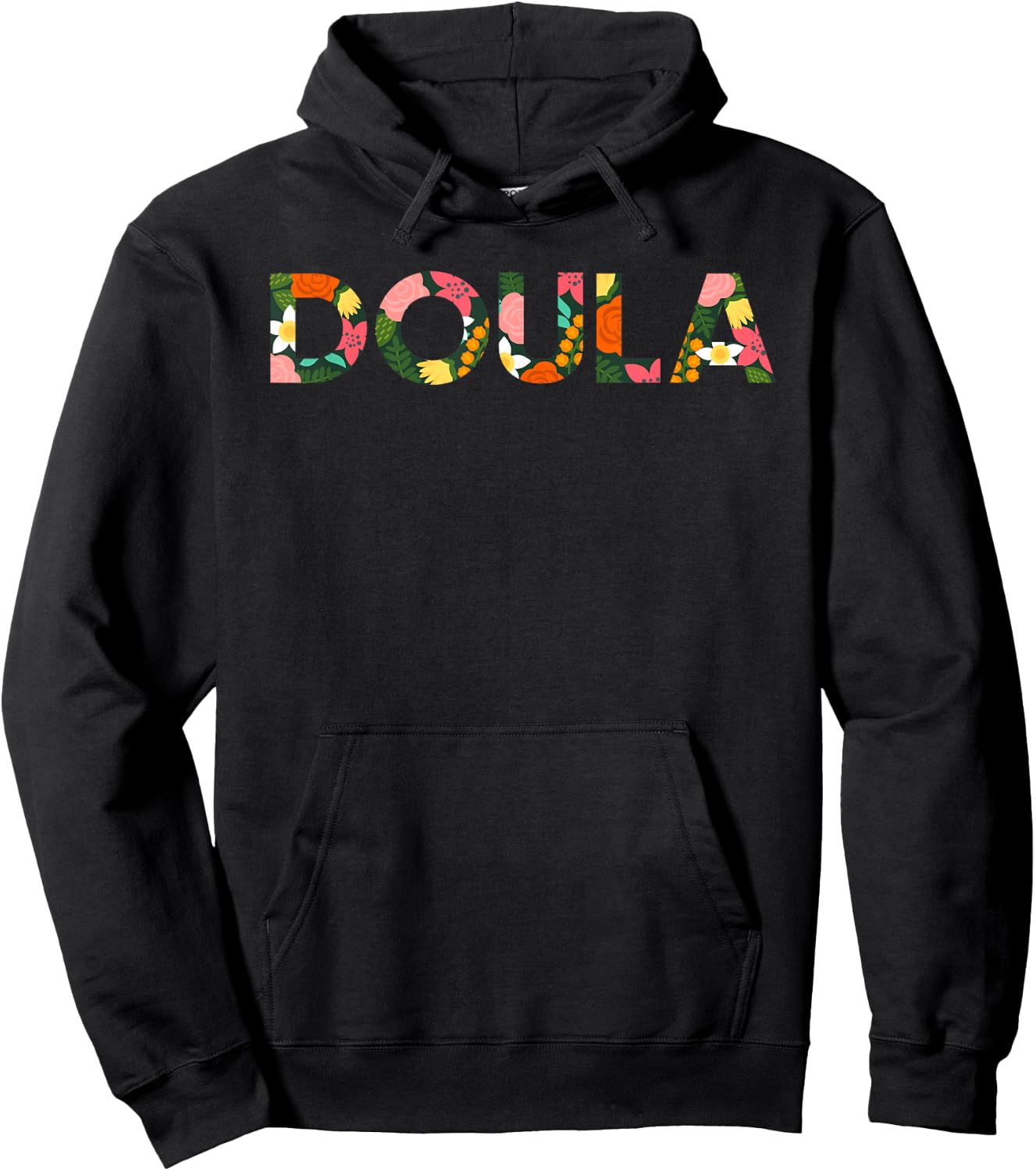 Doula Shirt Floral Birth Team Gift Hoodie - Hoodie | Black