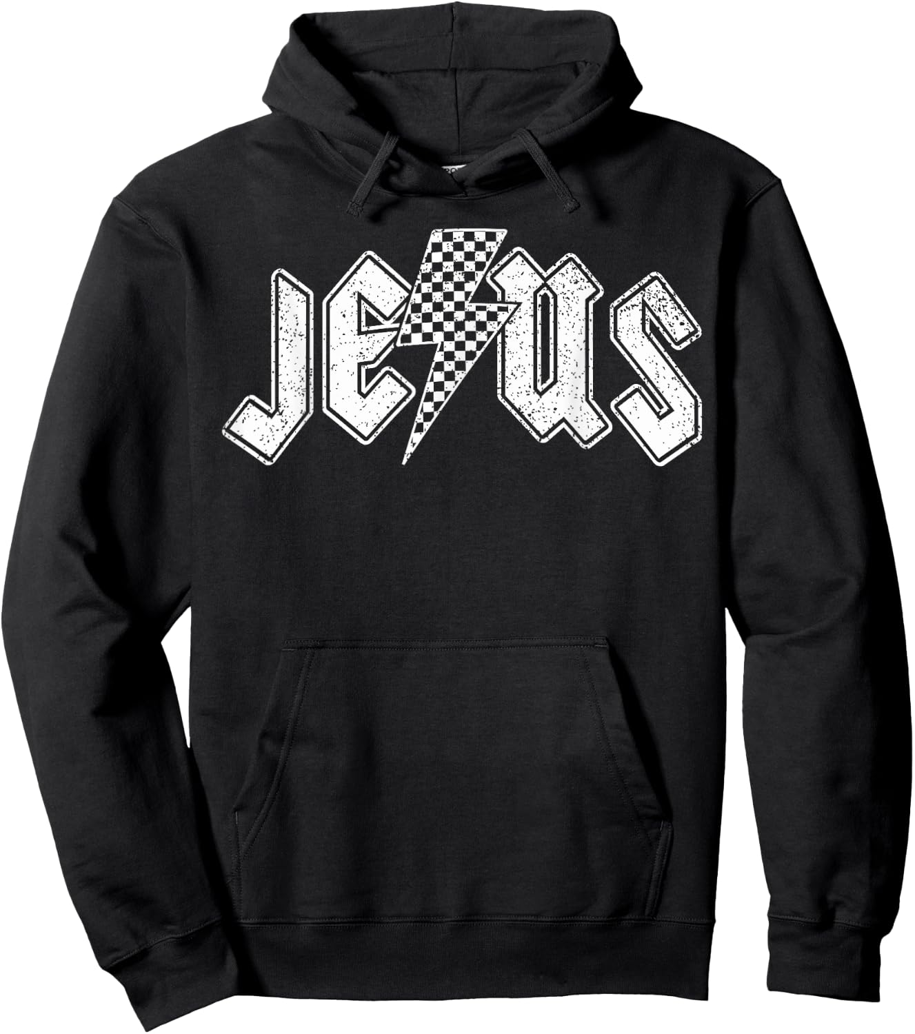 Retro Jesus Lightning Bolt Christian Design Hoodie - Hoodie | Black