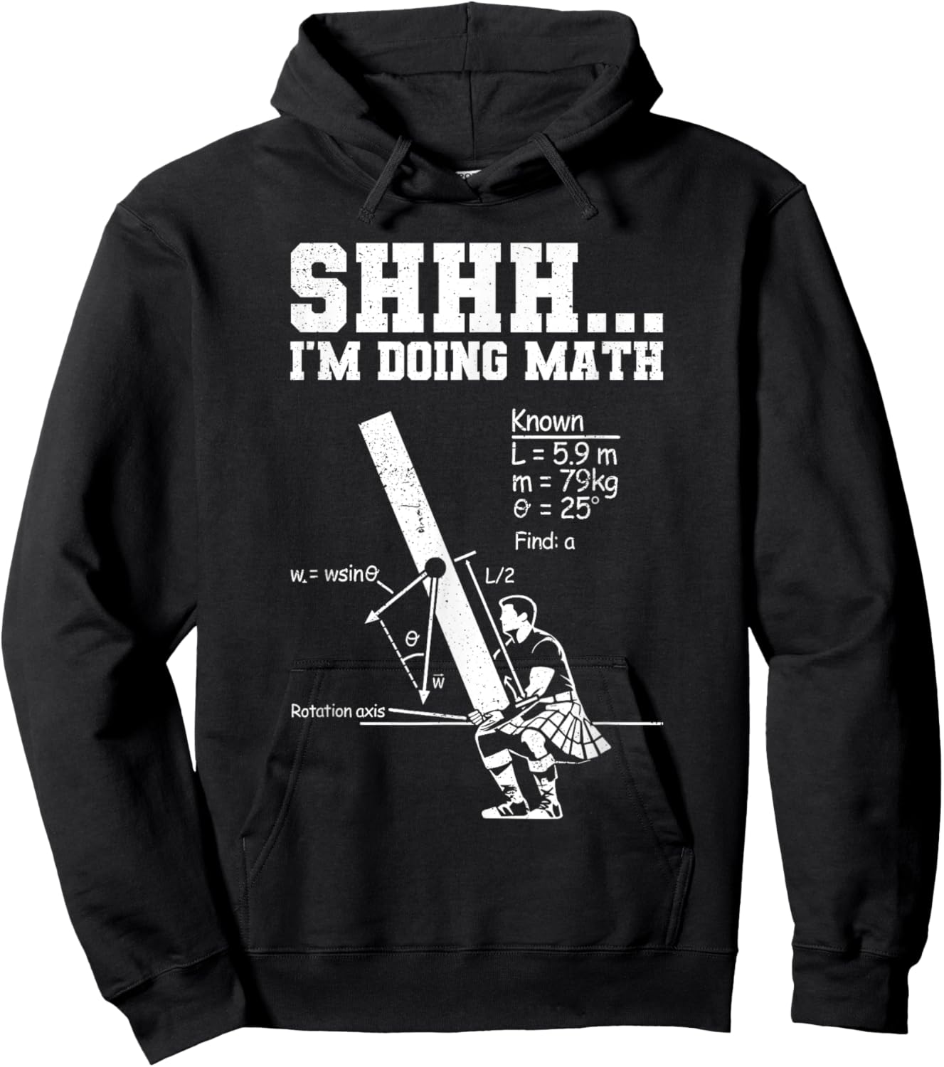 Caber toss funny highland games Hoodie - Hoodie | Black