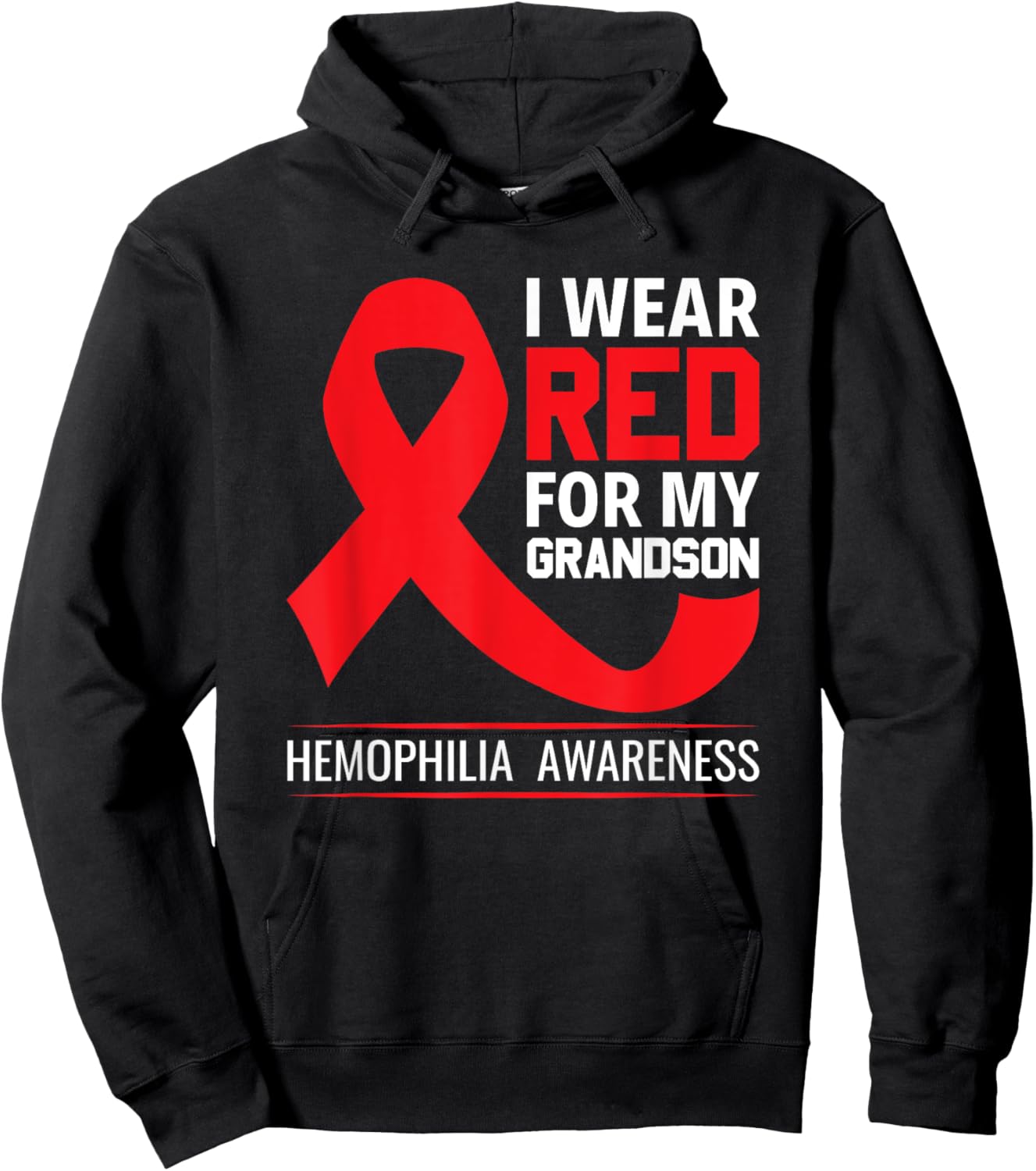 Wear Red For My Grandson Hemophilia Awareness Hemophilia Hoodie - Hoodie | Black