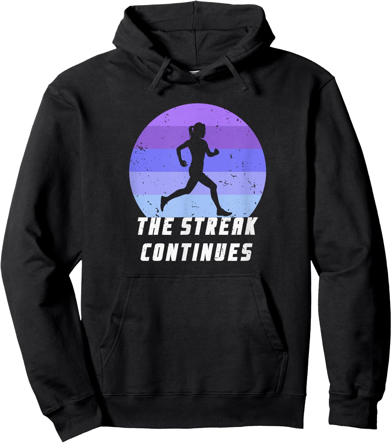 Run Streak 365 Running Daily Runner Silhouette Motivation Hoodie - Hoodie | Black