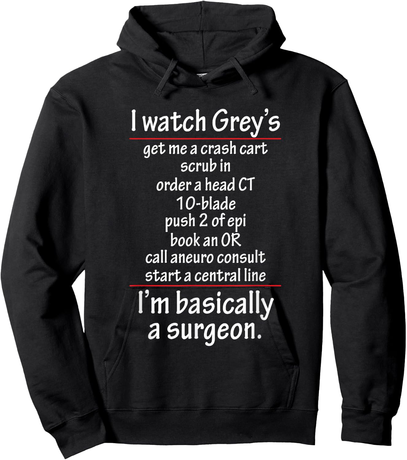 Doctor Novelty Apparel I'm Basically Surgeon Hoodie - Hoodie | Black