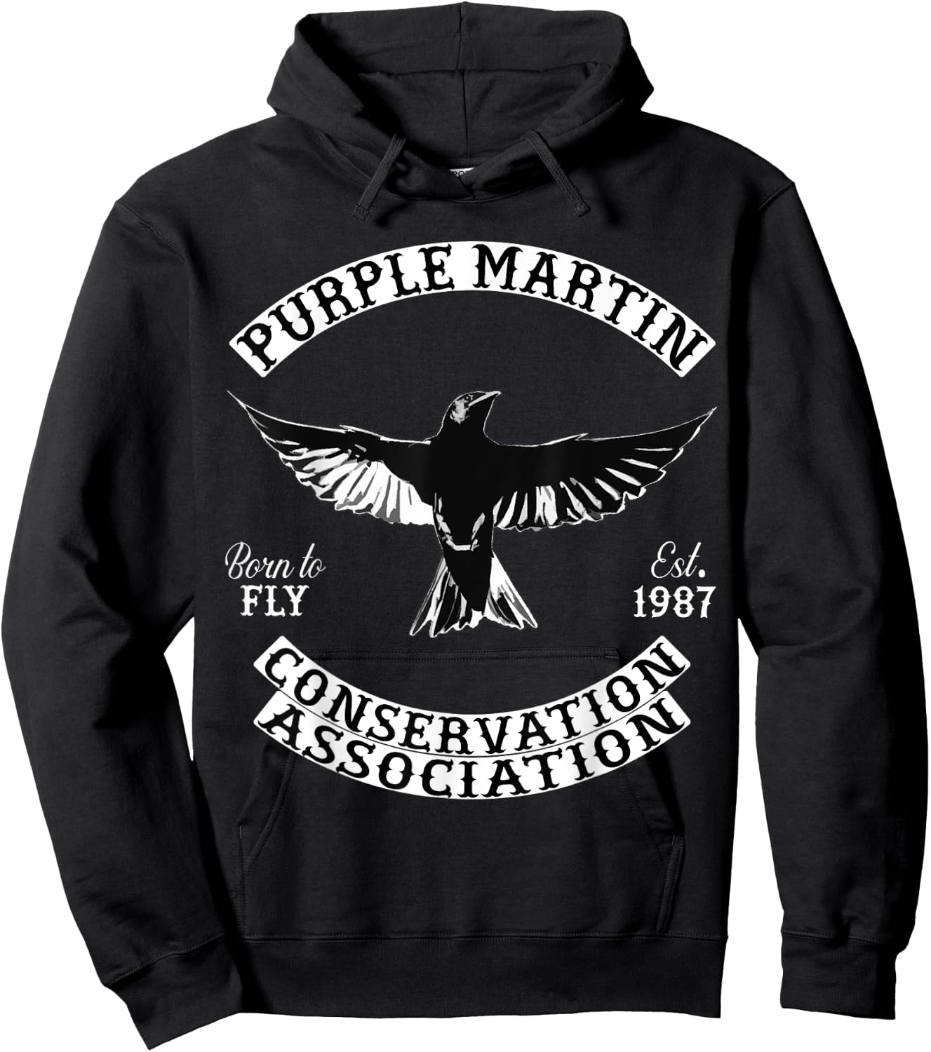 Purple Martin Biker Style Hoodie - Hoodie | Black