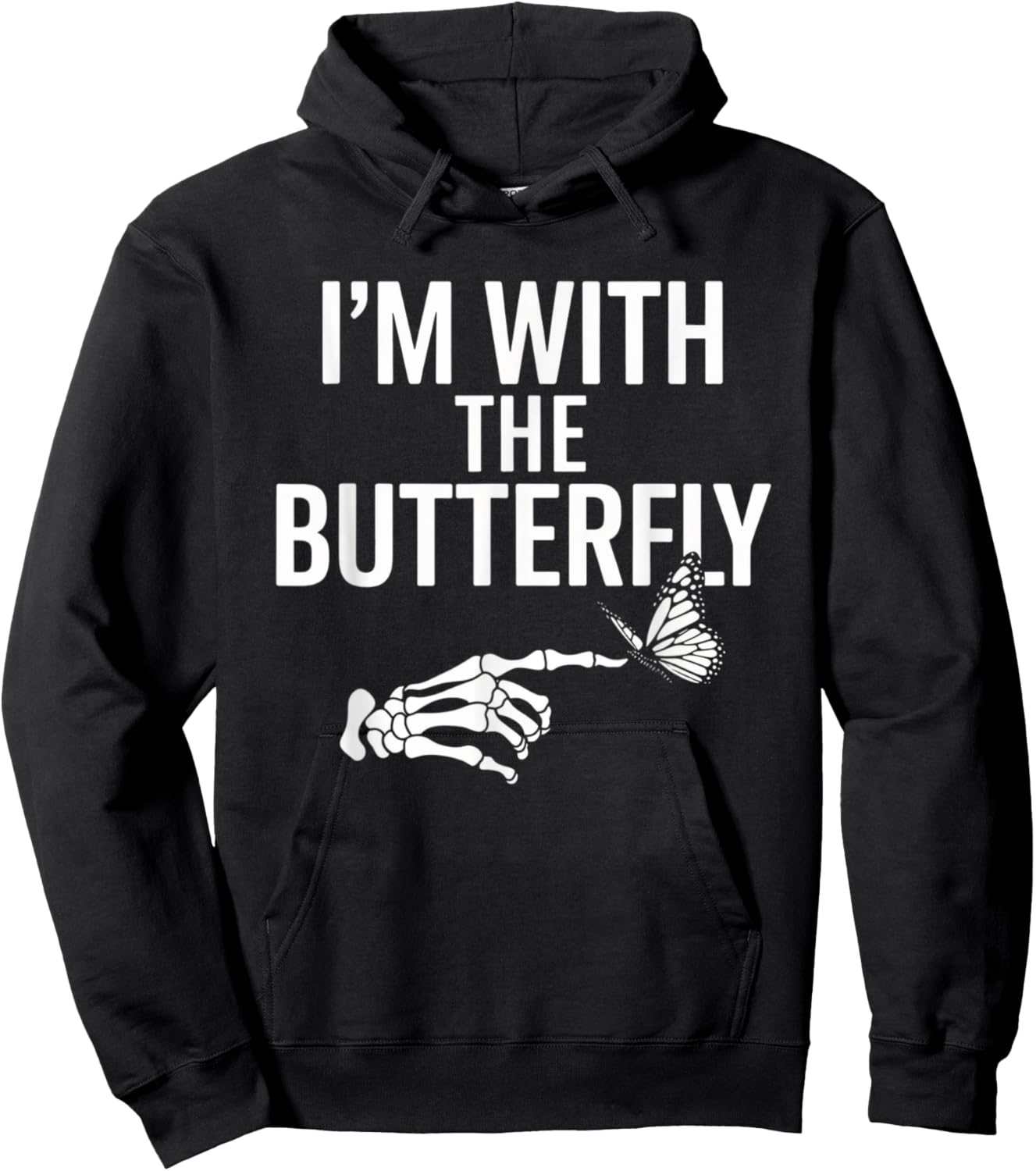 I'm With Butterfly Halloween Costume Couples Matching Gifts Hoodie - Hoodie | Black