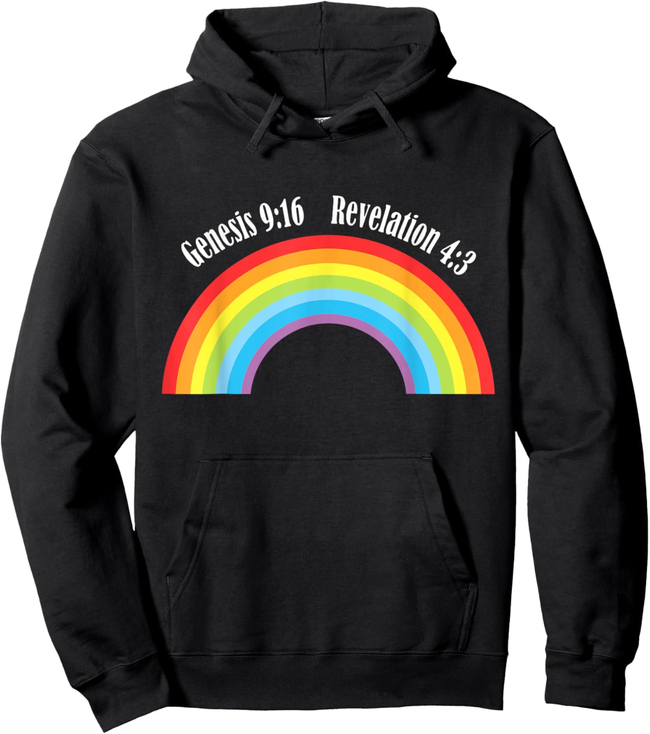 Rainbow Genesis 9-13 Revelation 4-3 Bible Christian Lover Hoodie - Hoodie | Black