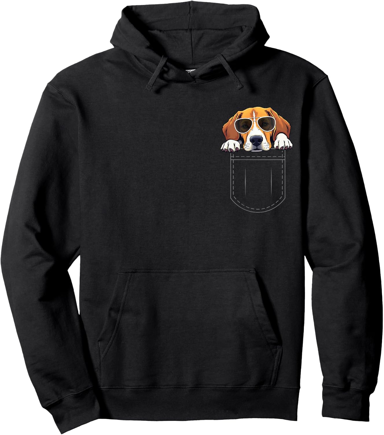 Beagle Dog In The Pocket Hoodie - Hoodie | Black