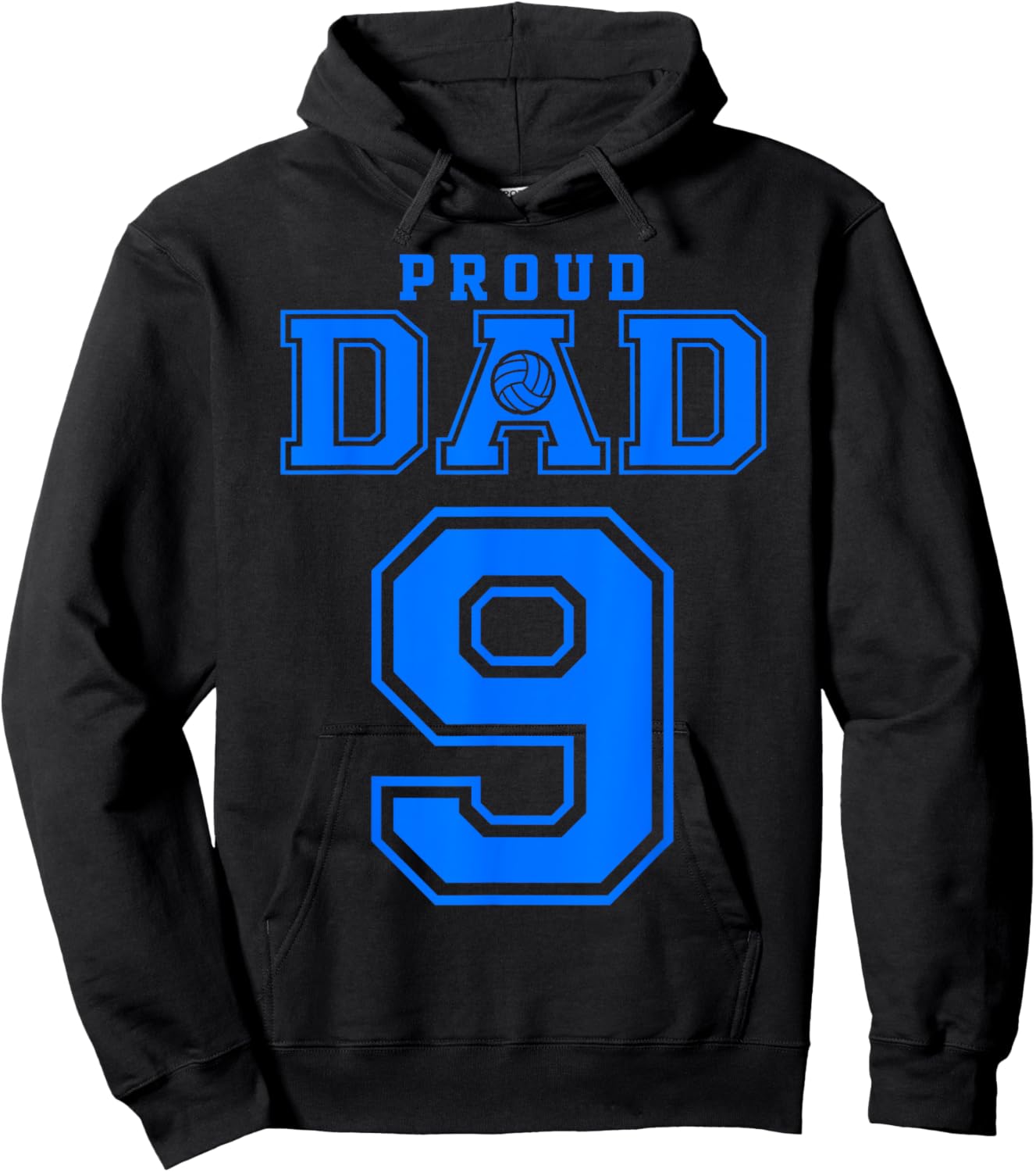 Proud Volleyball Dad Number 9 B Hoodie - Hoodie | Black