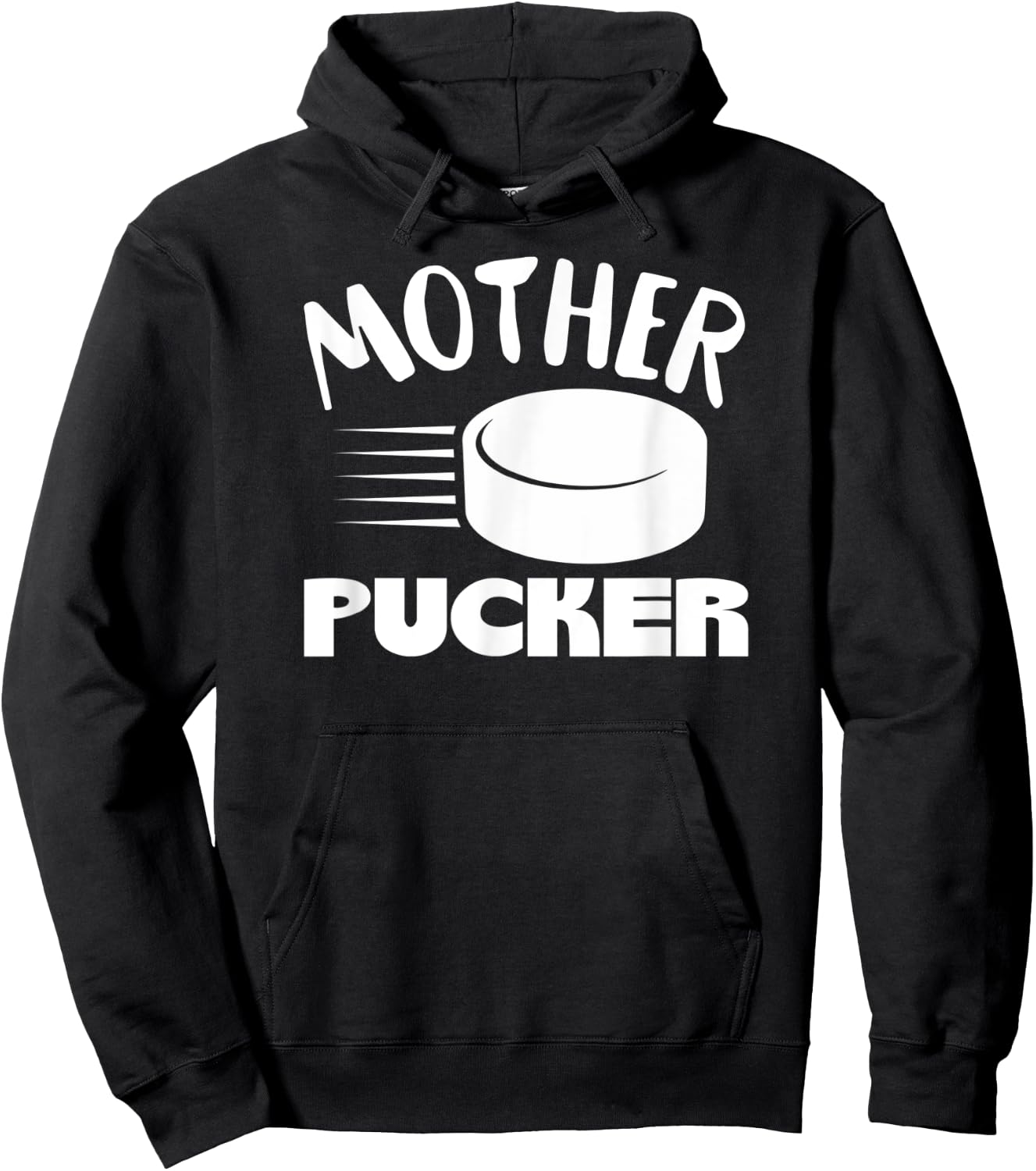 Mother Pucker In White Funny Hockey Mom Puck Ice Hockey Hoodie - Hoodie | Black