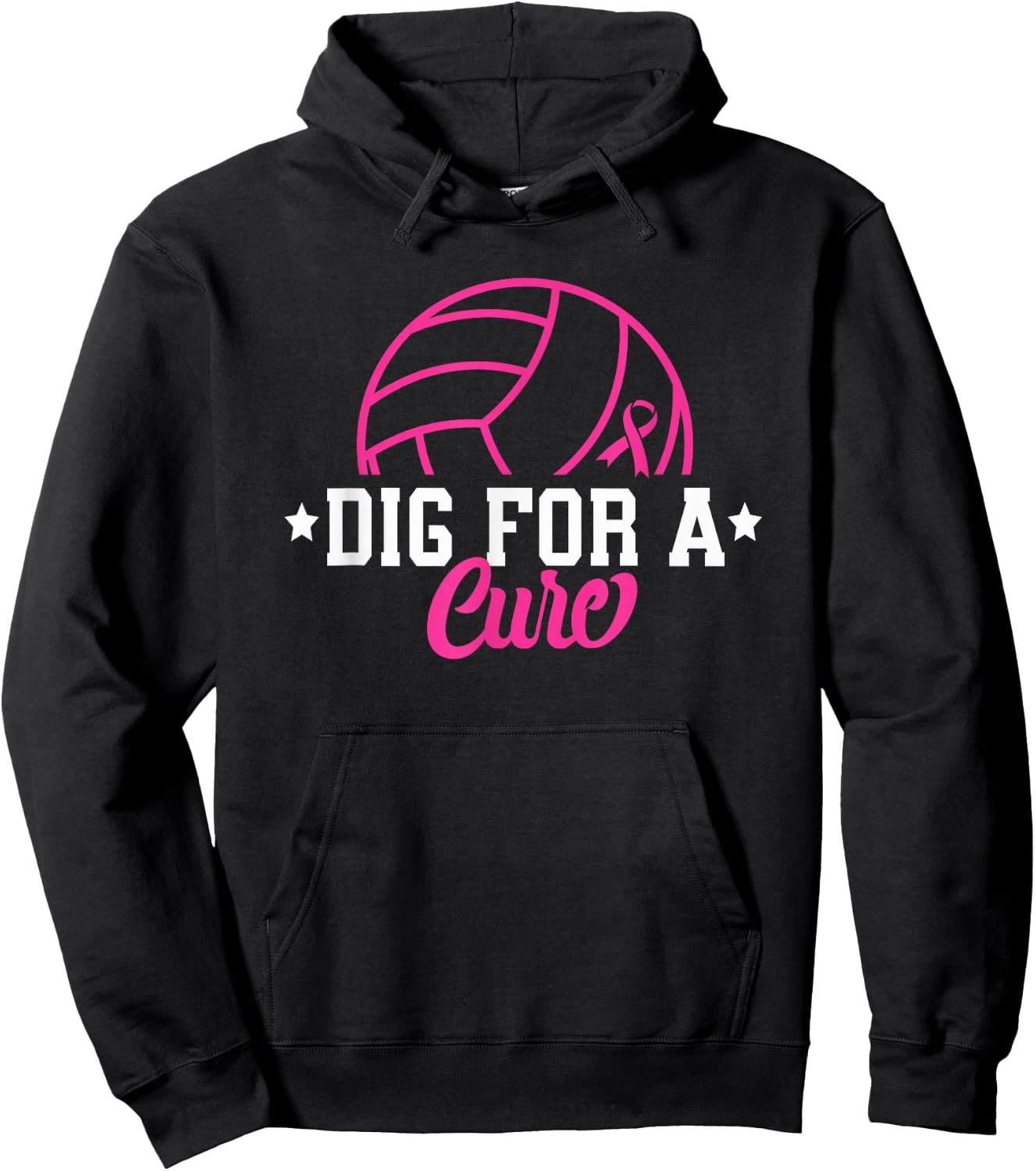 Dig For A Cure Breast Cancer Awareness Volleyball Pink Women Hoodie - Hoodie | Black