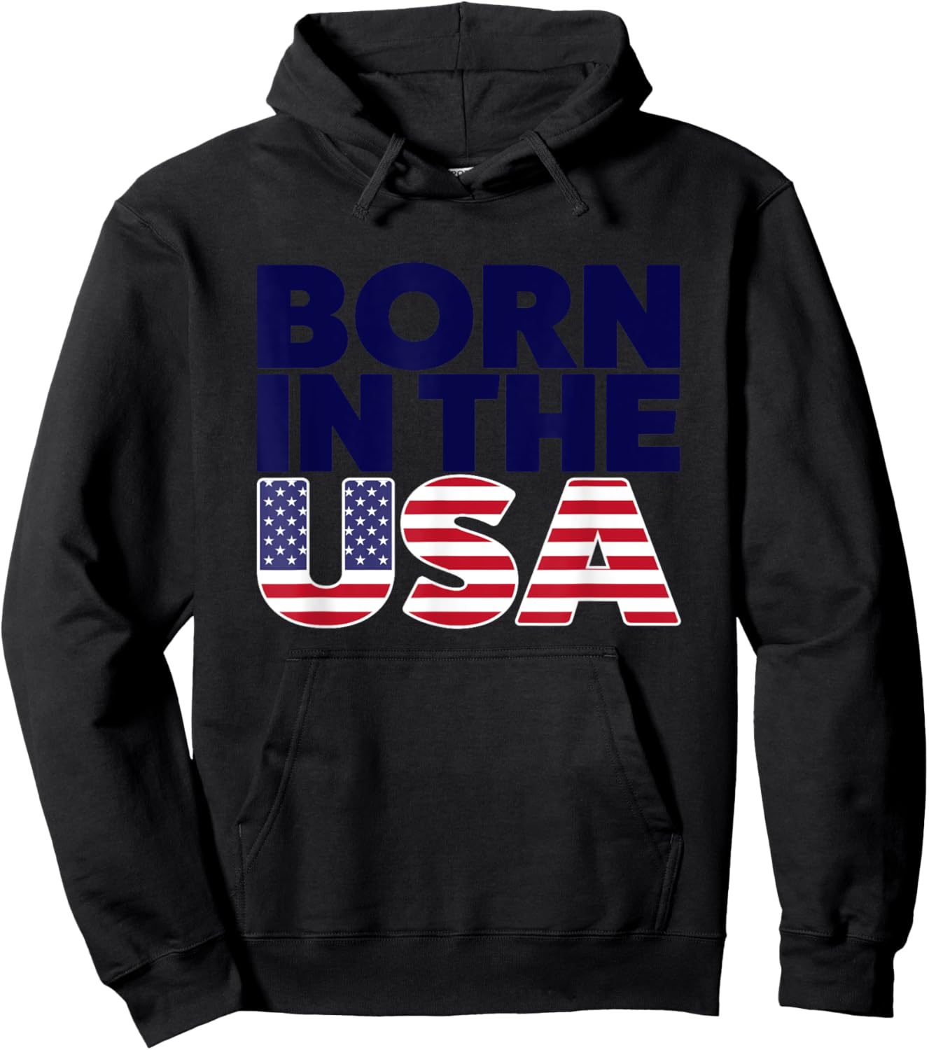 Proud Born In The USA Novelty Graphic & Cool Designs Hoodie - Hoodie | Black