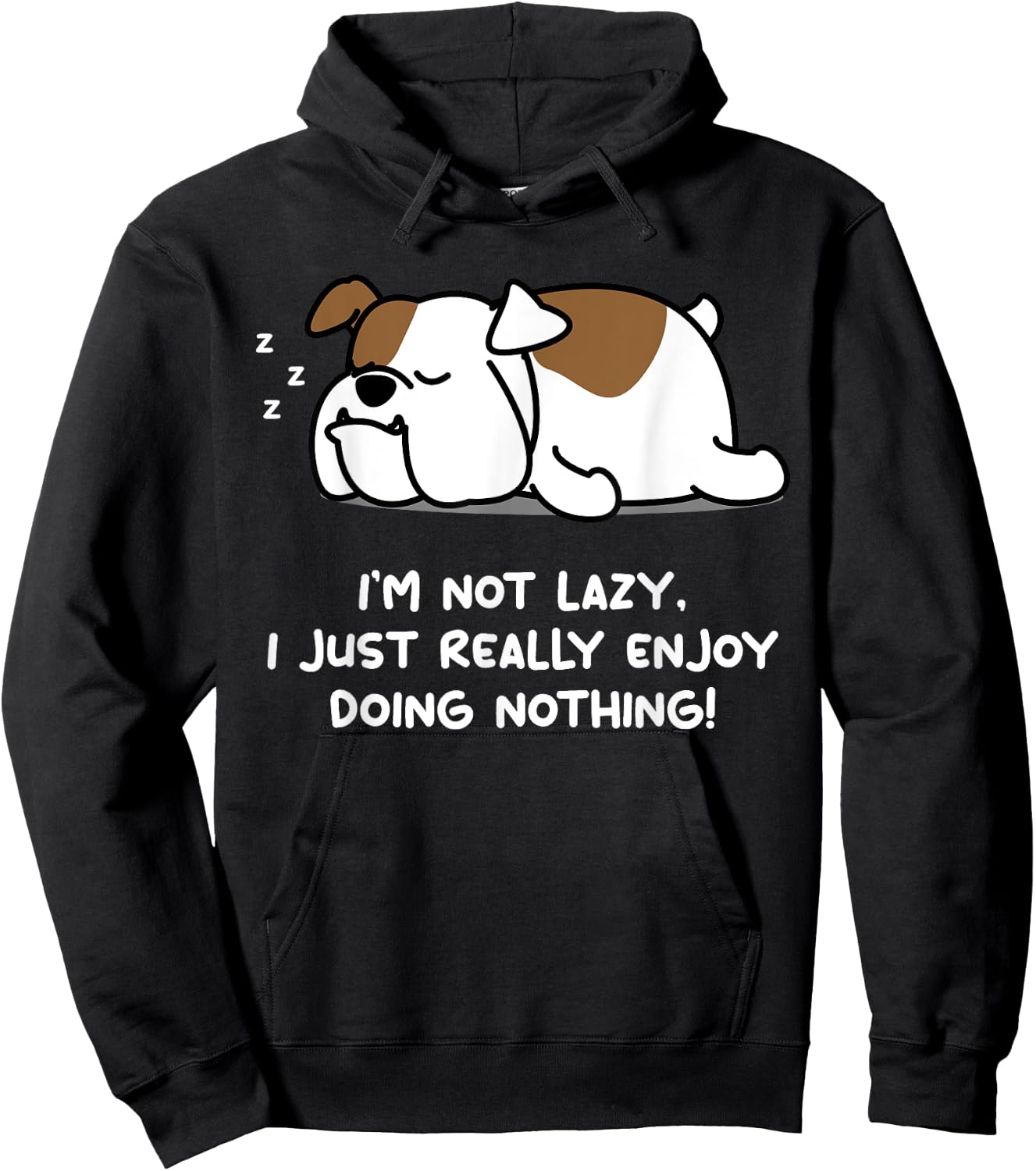 Lazy English Bulldog Lover Puppy Dog English Bulldog Men Women Girls Kids Hoodie - Hoodie | Black
