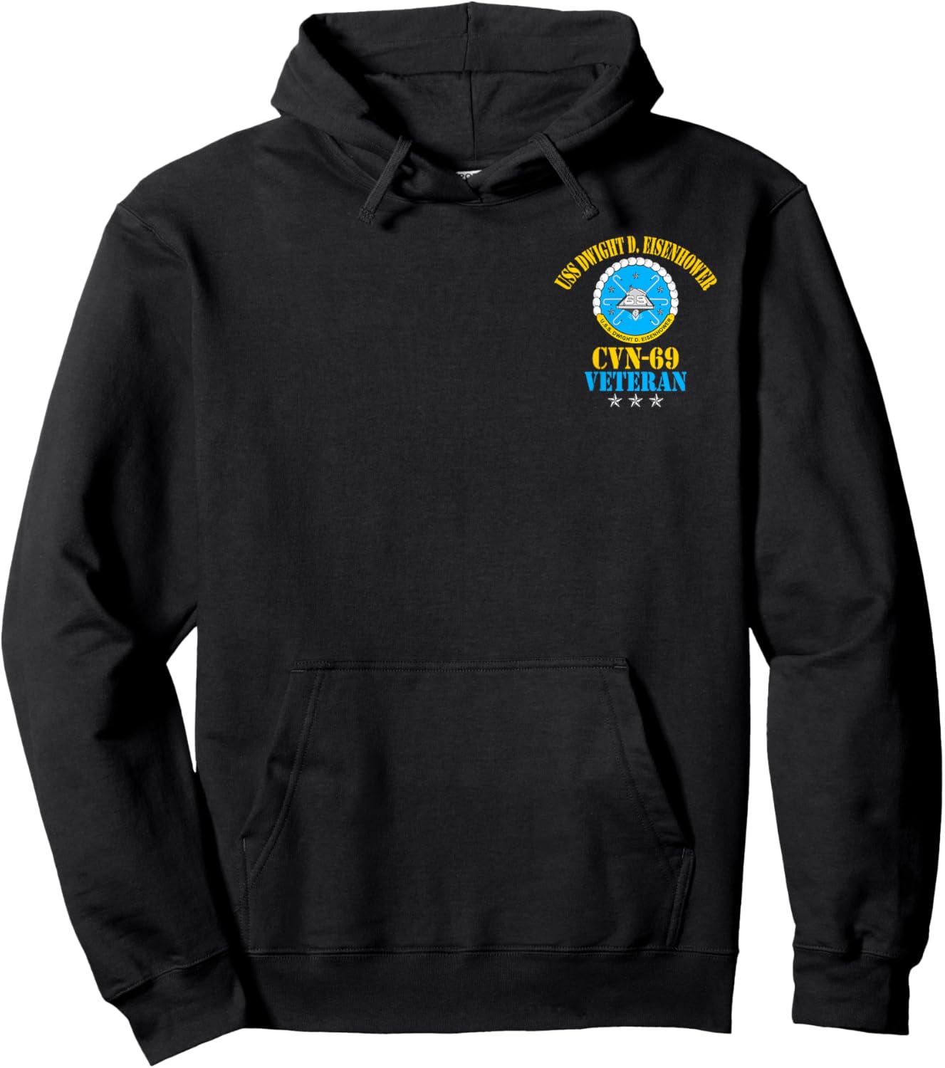 USS Dwight D. Eisenhower CVN-69 Aircraft Carrier Veteran Hoodie - Hoodie | Black
