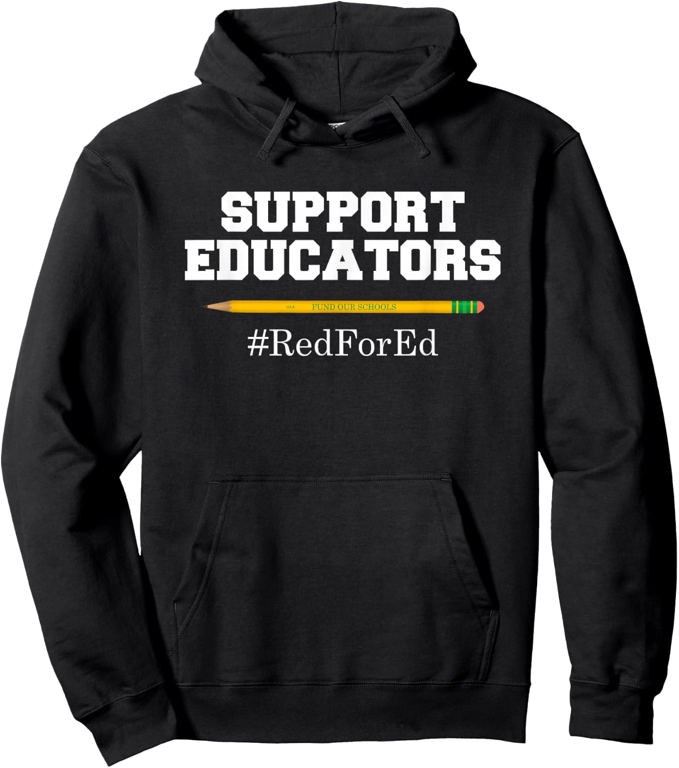 Support Educators Red for Ed T Shirt for Teachers Hoodie - Hoodie | Black