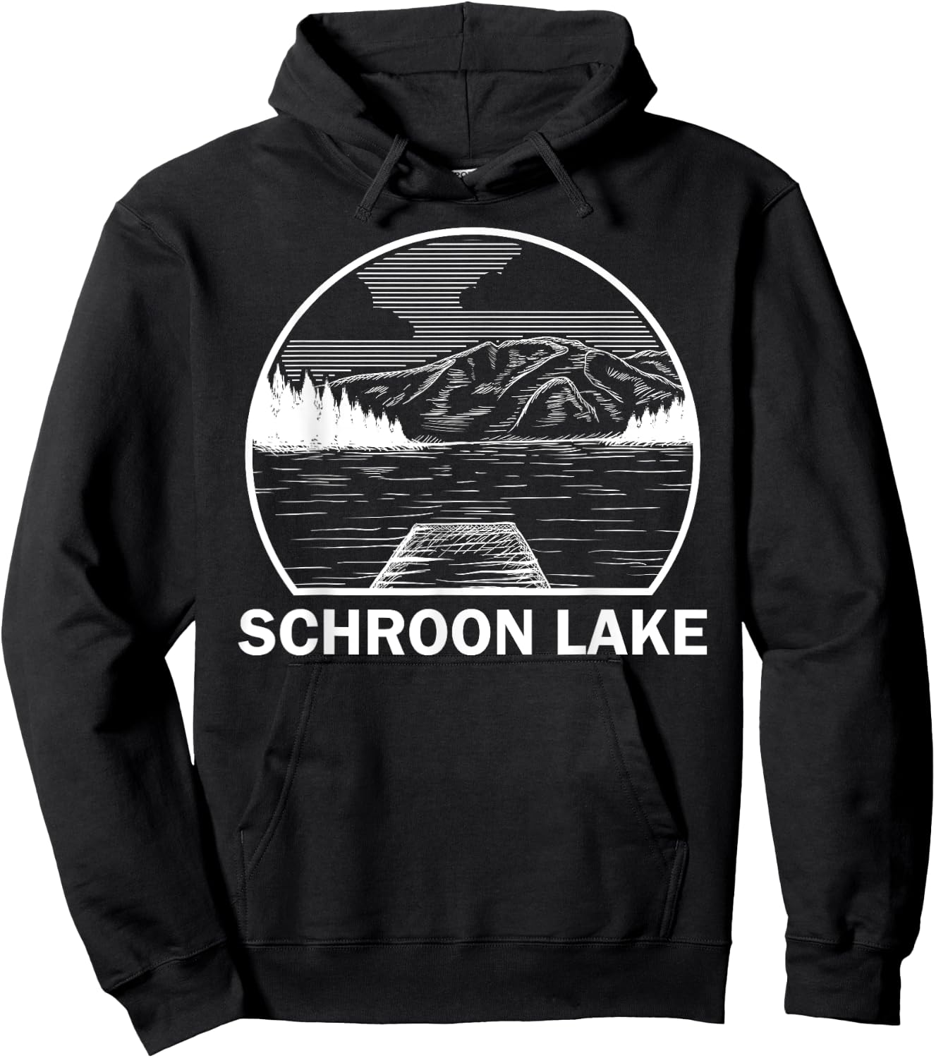SCHROON LAKE NEW YORK Funny Fishing Camping Summer Gift Women Girls Kids Hoodie - Hoodie | Black