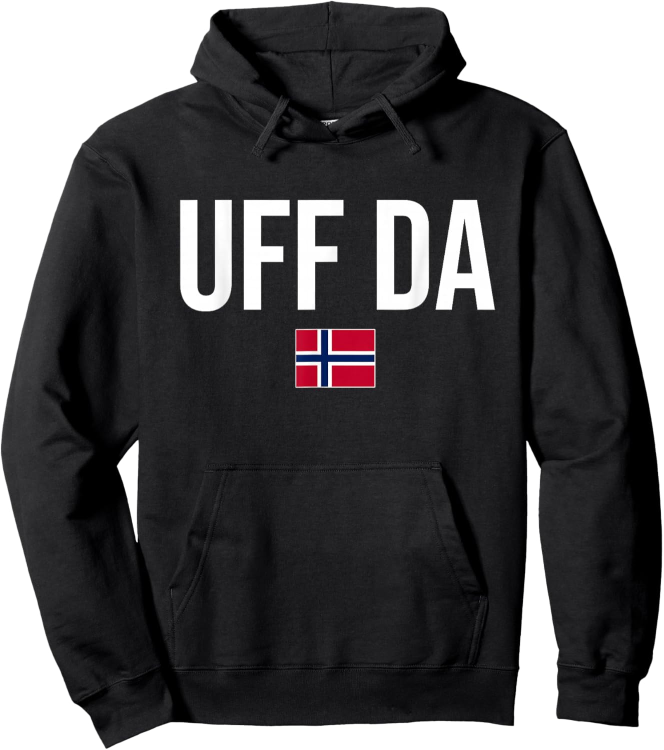 Norwegian Phrases and Sayings Gift Store Uff Da Norwegian Norway Hoodie - Hoodie | Black