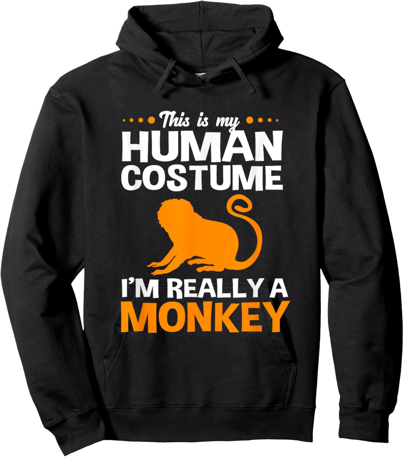 Funny Golden Lion Tamarin Monkey This Is My Human Costume Hoodie - Hoodie | Black