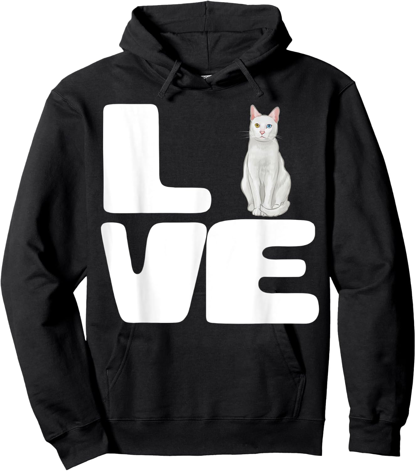 I Love My Khao Manee Cat Lover Gift Hoodie - Hoodie | Black