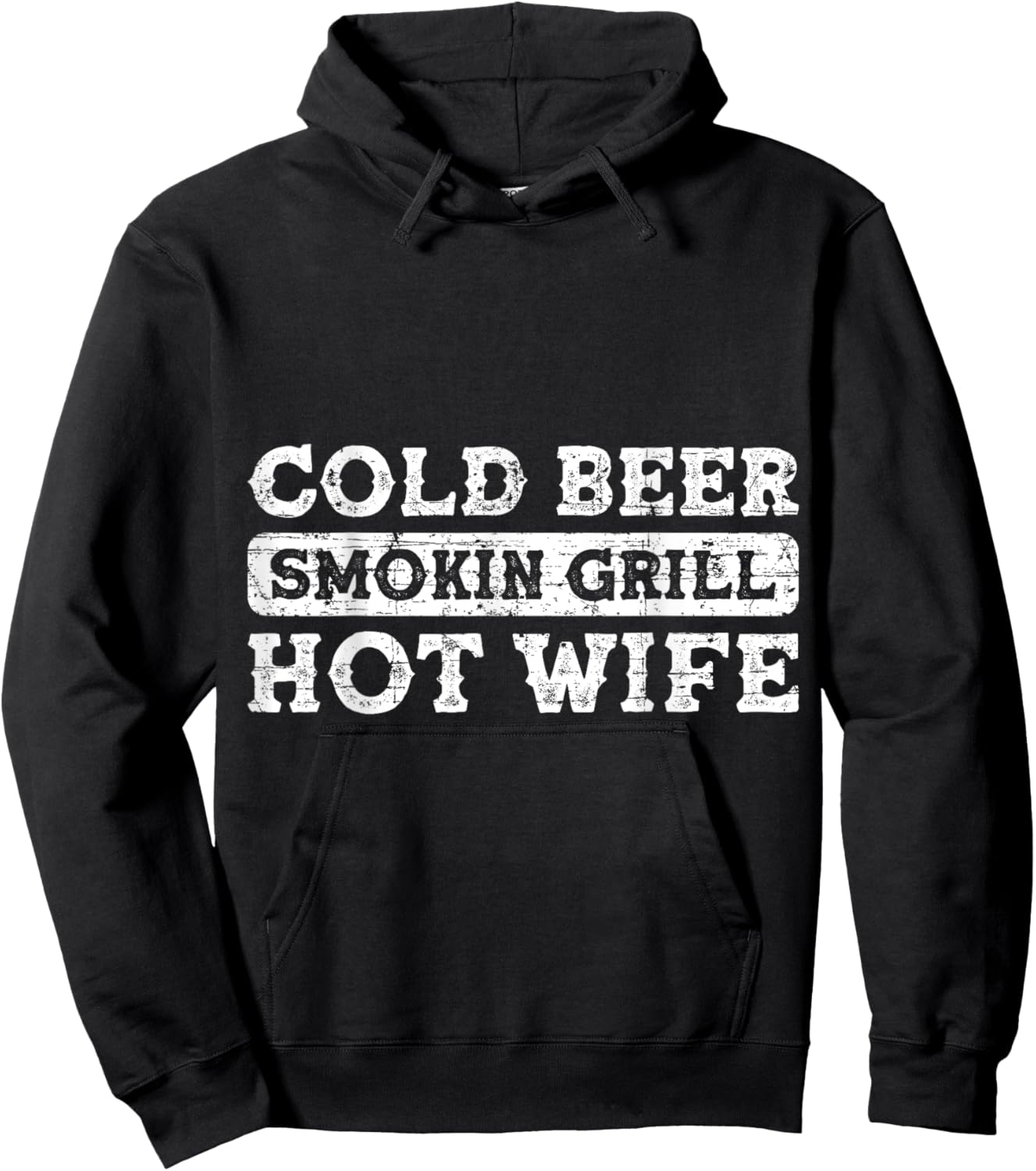BBQ - Cold Beer Smokin Grill Hot Wife Hoodie - Hoodie | Black