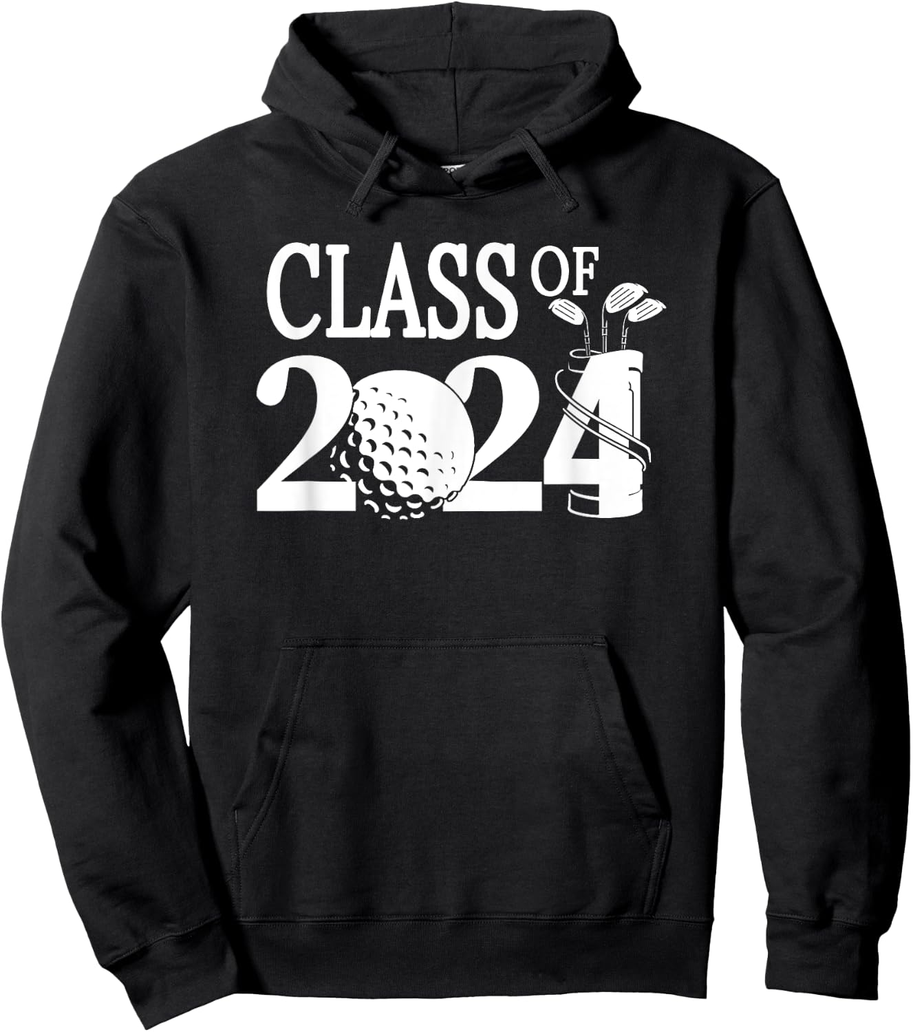 Class of 2024 Graduation Senior Golfer Golf Player Hoodie - Hoodie | Black