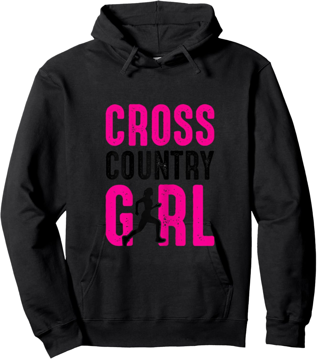 Cross Country Girl Running Jogging Marathon Cute XC Runner Hoodie - Hoodie | Black