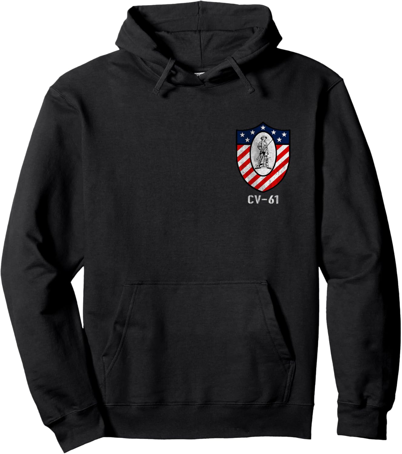USS Ranger CV-61 Logo Aircraft Carrier Sailor Veteran Papa Hoodie - Hoodie | Black