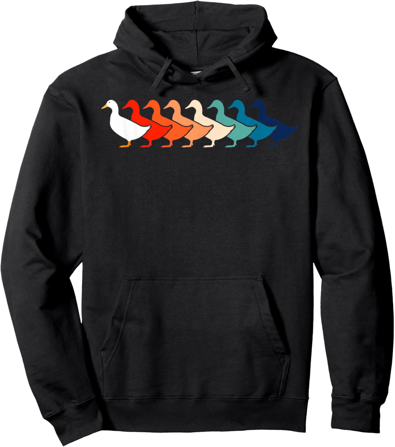 Vintage Ducky Retro Duck Pun 70s 80s Funny Duck Hoodie - Hoodie | Black