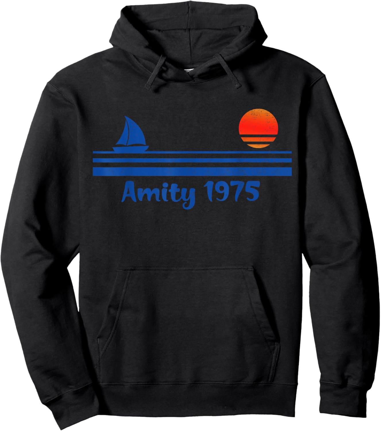 1975 Funny Outfits Shark Lovers Adorable Ocean Happily Hoodie - Hoodie | Black