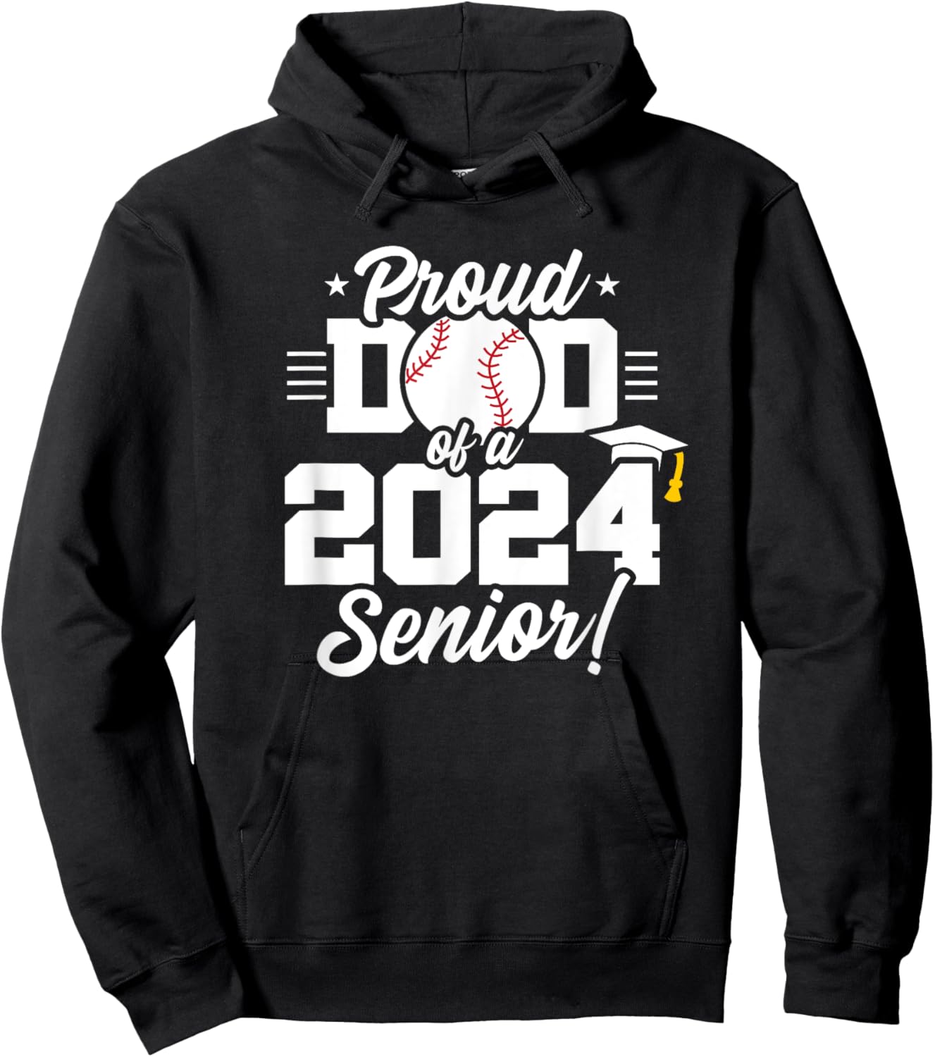 Class of 2024 - Senior Year - Baseball Dad - Senior 2024 Hoodie - Hoodie | Black