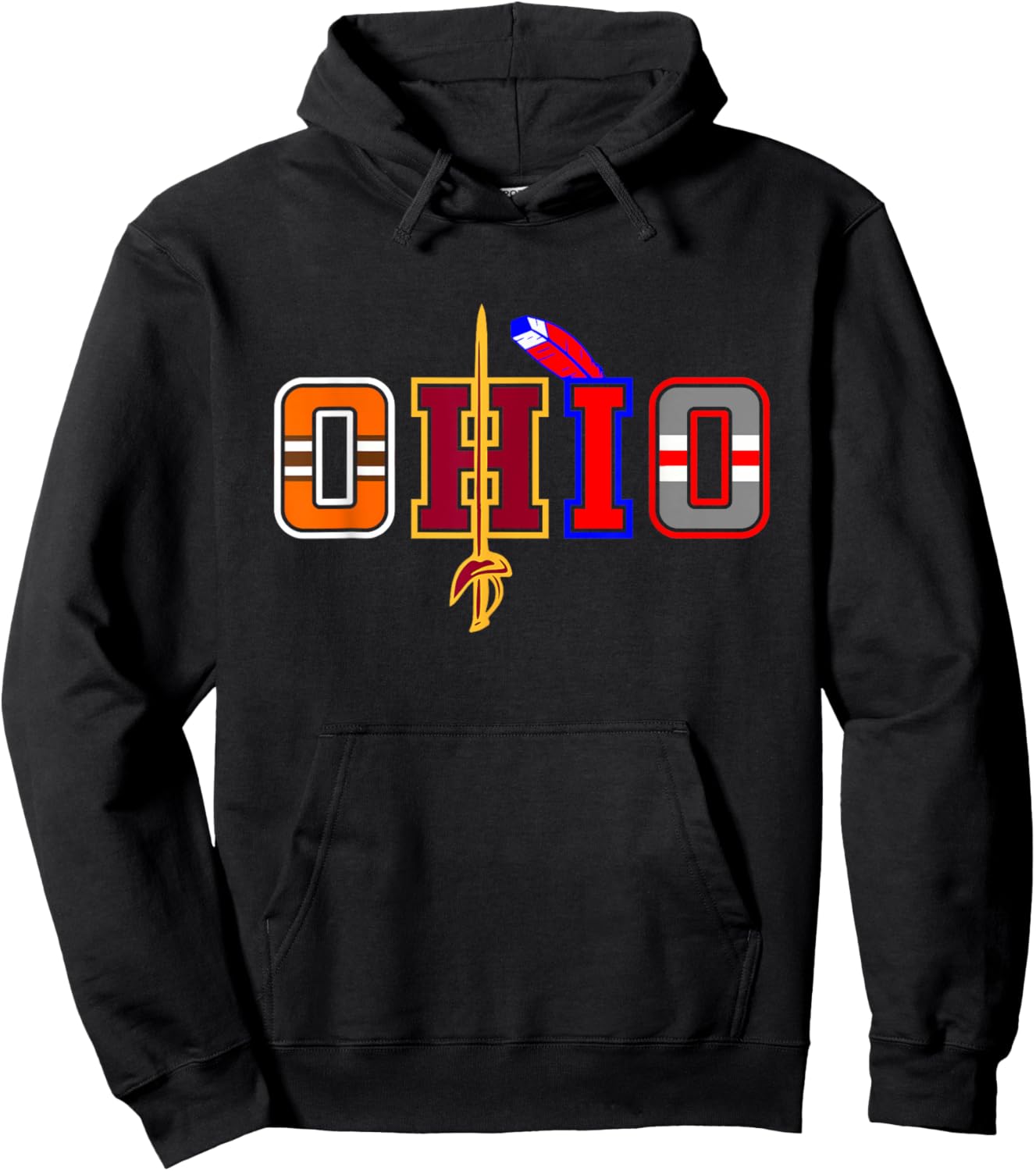 Ohio Gifts and Apparel - DressedForDuty Ohio Apparel -Adults, Kids Black Short Sleeve Modern Classic Hoodie - Hoodie | Black