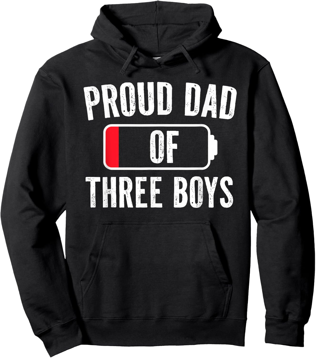 Boy Dad, Dad Of Three Boys Daddy of 3 Sons Father's Day Hoodie - Hoodie | Black