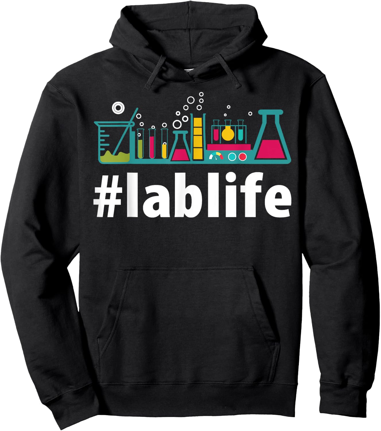 Funny Science Lab Co. Lablife Gift Hashtag lab life PhD Science Hoodie - Hoodie | Black