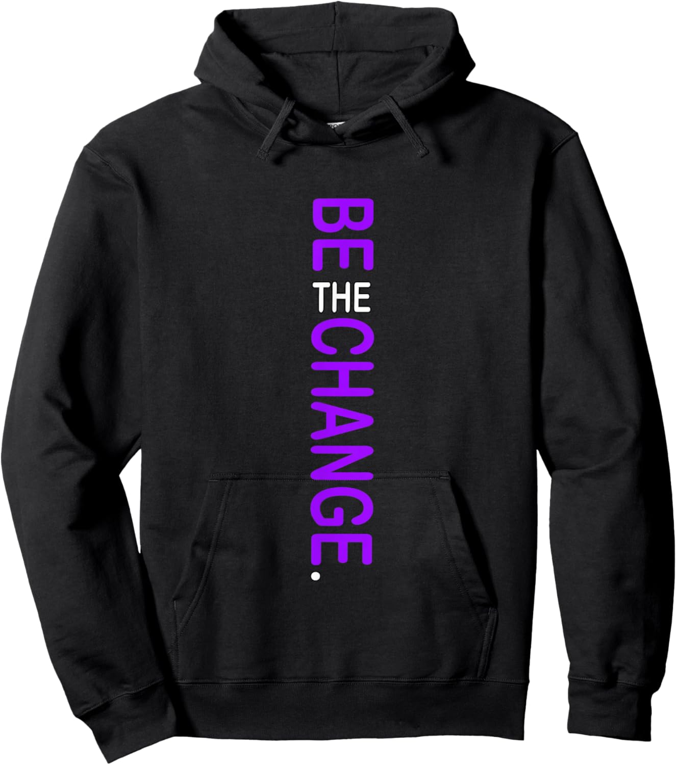 Purple Color Be The Change Purple Graphic Hoodie - Hoodie | Black
