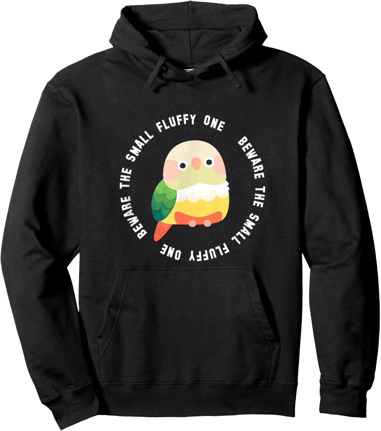 Beware the Green Cheek Conure (Cinnamon/Pineapple) Hoodie - Hoodie | Black