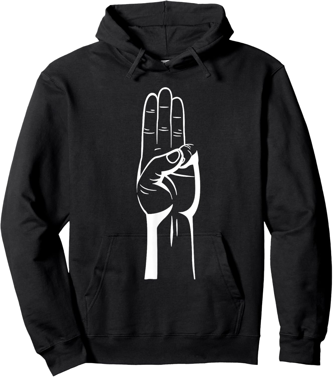 3 Finger Salute Hoodie - Hoodie | Black