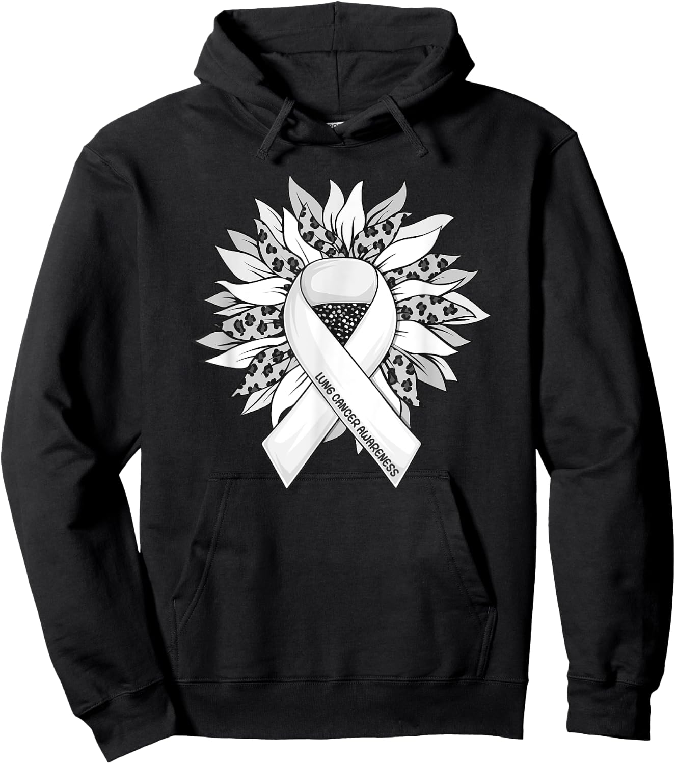 Lung Cancer Shirts Sunflower Lung Cancer Awareness Hoodie - Hoodie | Black