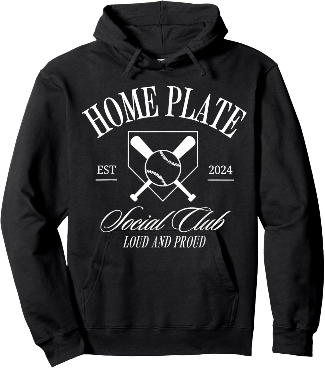 Home Plate Social Club Loud And Proud Swing Baseball Hoodie - Hoodie | Black