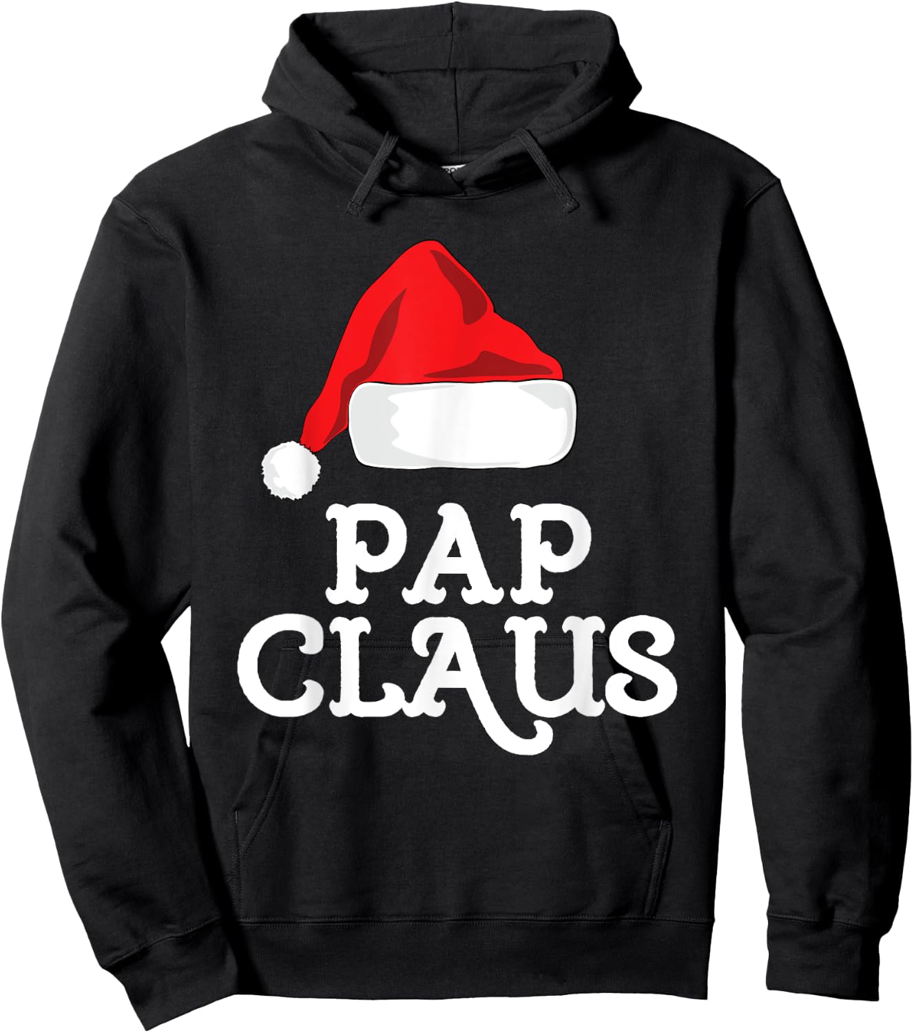 Pap Claus Christmas Santa's Hat Pajama Family Xmas Hoodie - Hoodie | Black