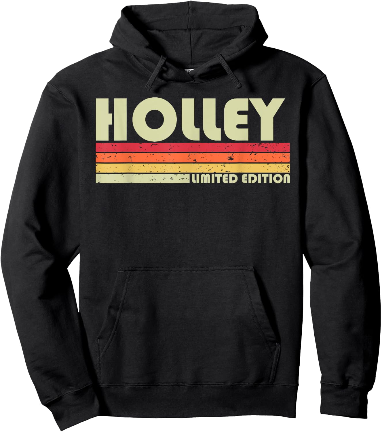 HOLLEY Surname Funny Retro Vintage 80s 90s Birthday Reunion Hoodie - Hoodie | Black