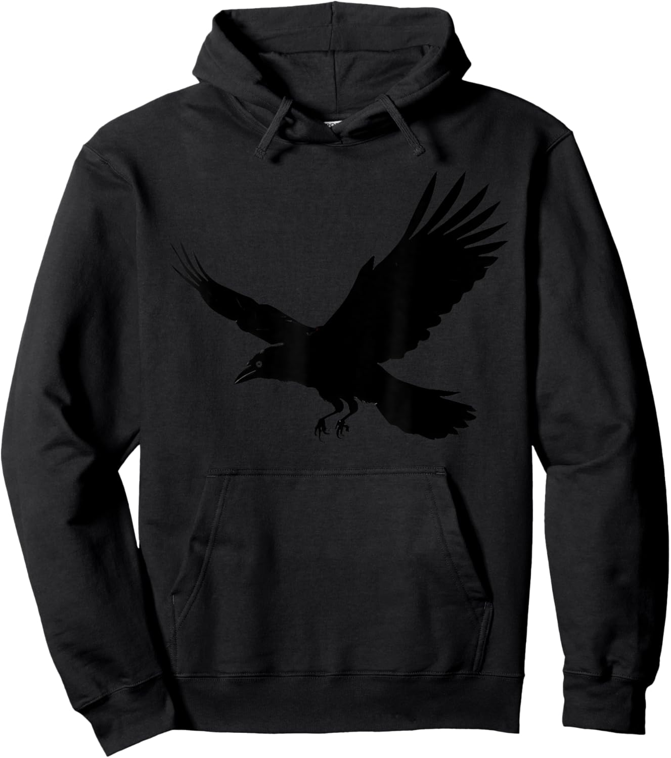 Beautiful Black Crow Raven Bird In Flight Silhouette Hoodie - Hoodie | Black