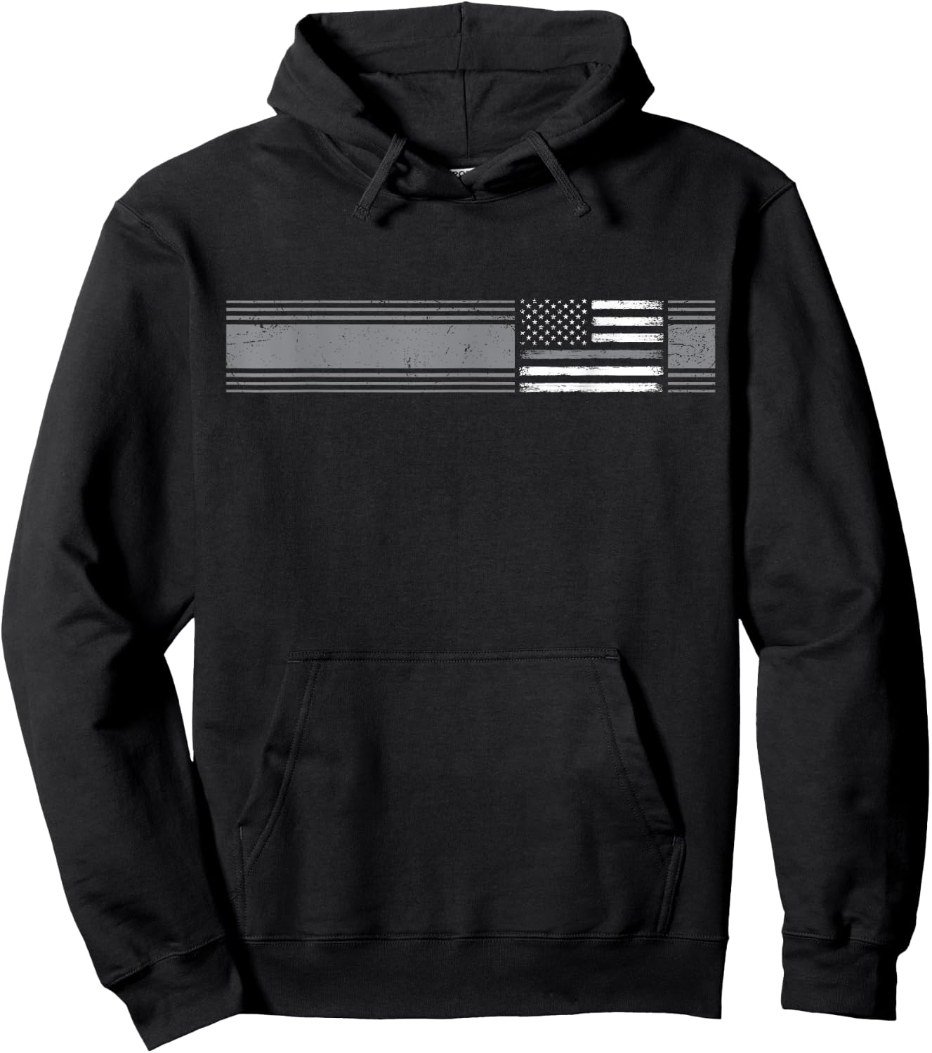 Thin Silver Line Family American Flag Correctional Officer Hoodie - Hoodie | Black