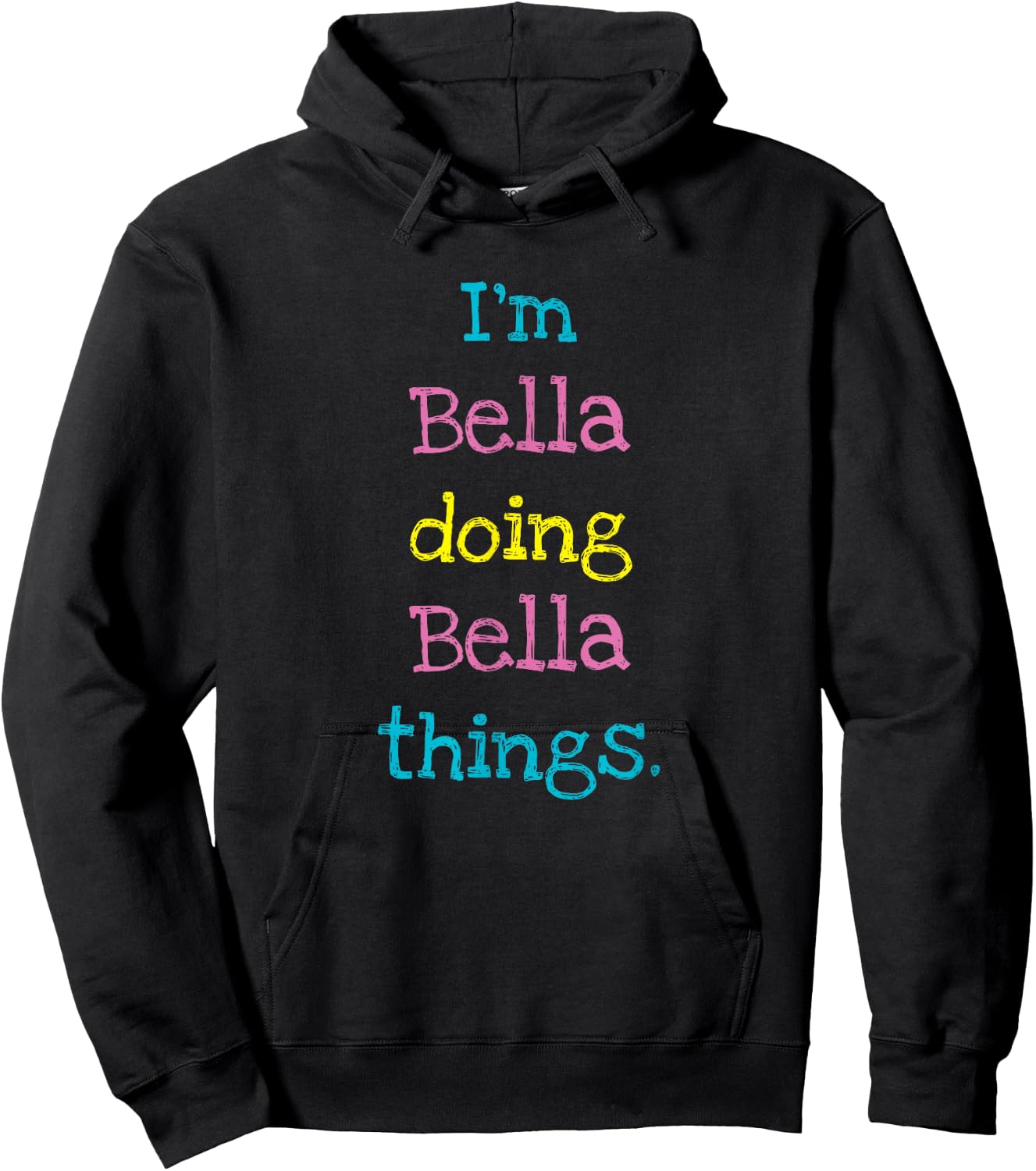 Bella Cute Personalized Text Kid's Gift Top For Girls Hoodie - Hoodie | Black