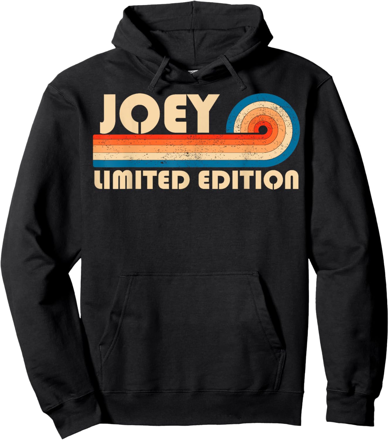 JOEY Name Personalised Funny Retro Vintage Birthday Hoodie - Hoodie | Black