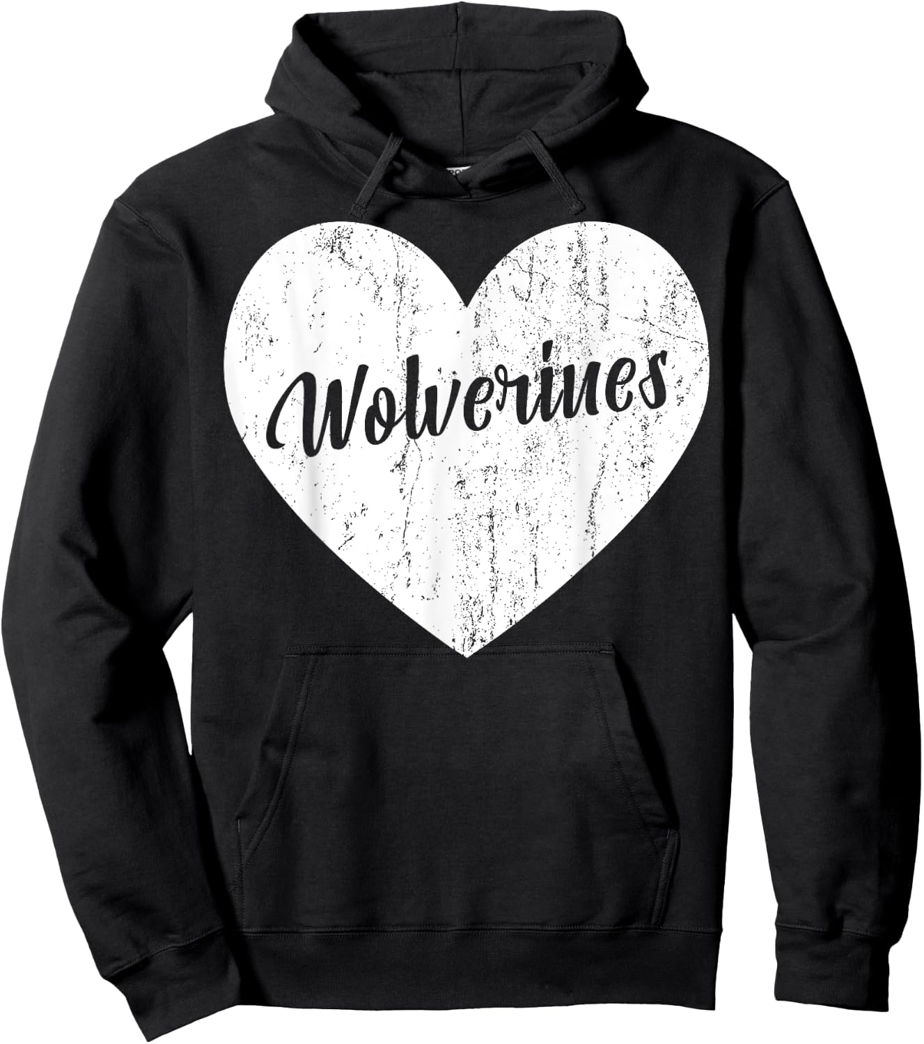 Wolverines School Sports Fan Team Spirit Mascot Heart Gift Hoodie - Hoodie | Black