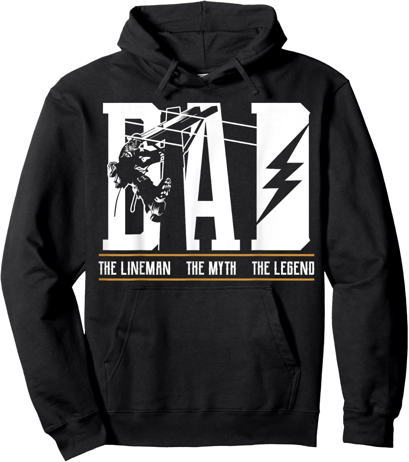 The Myth The Legend Dad The Lineman, Fun Gift 4 Fathers Hoodie - Hoodie | Black