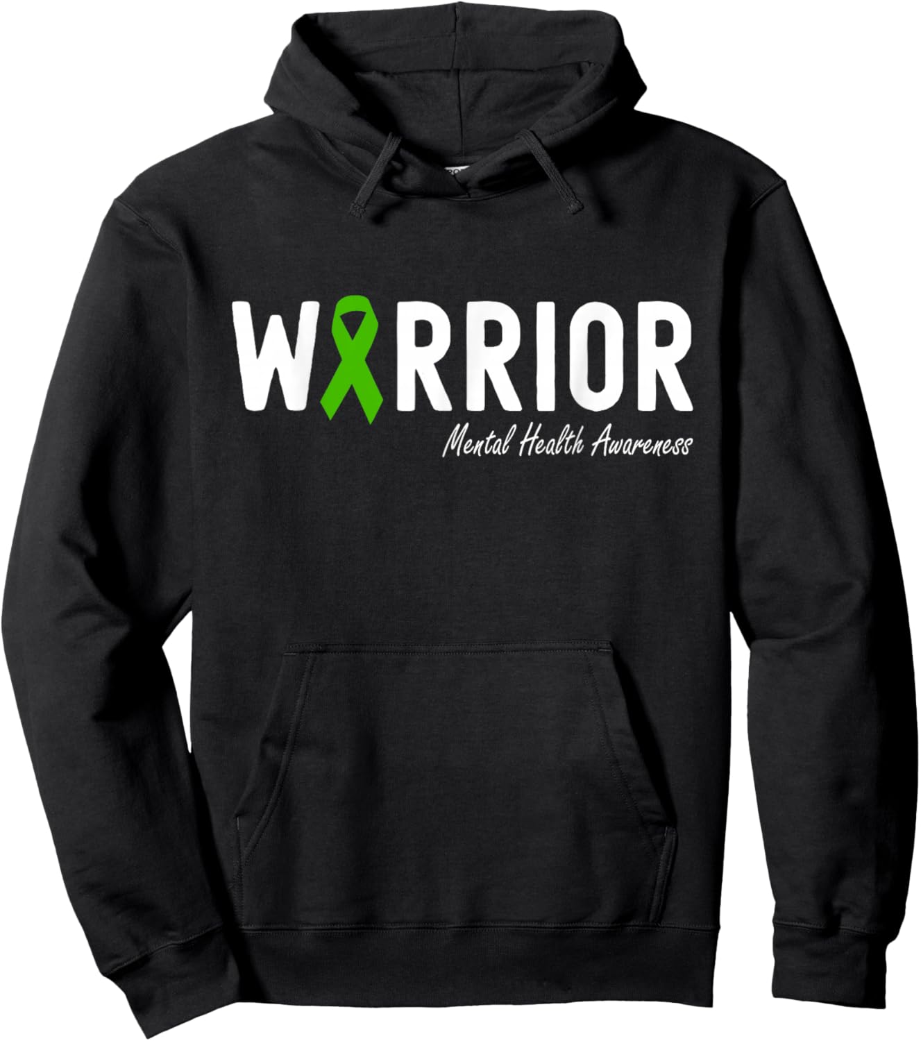 Mental Health Awareness Month Green Ribbon Hoodie - Hoodie | Black