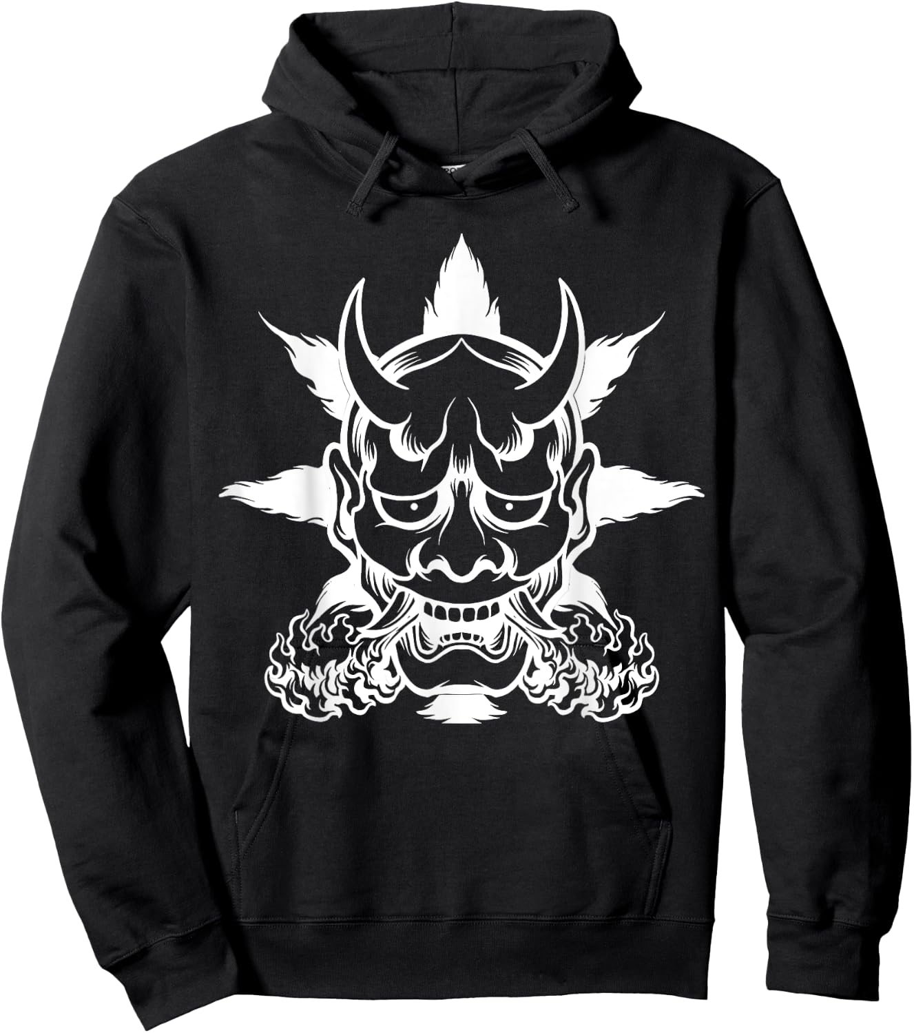 Japanese Demon Oni Mask Harajuku Hoodie - Hoodie | Black