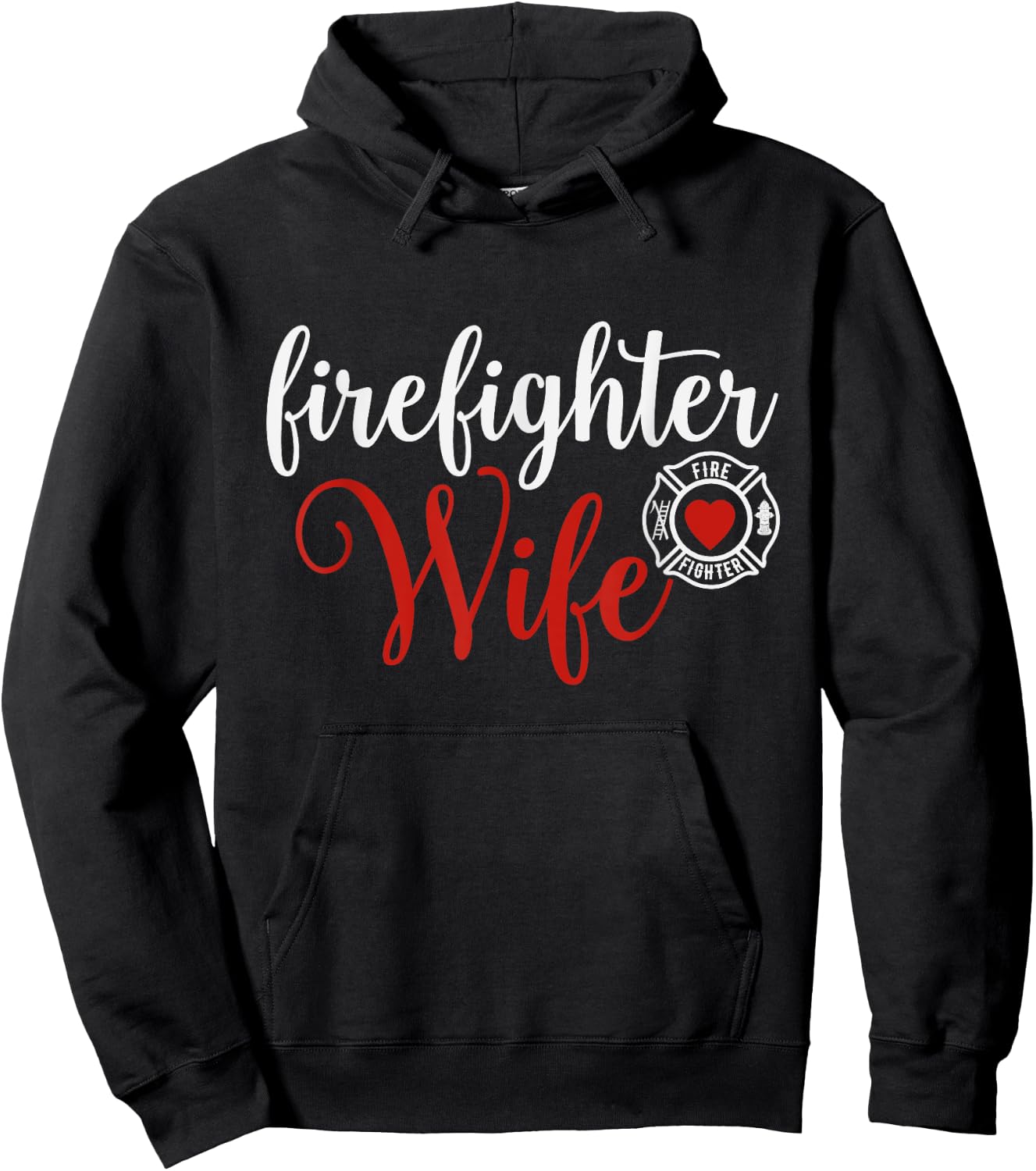 Firefighter Wife Gift Husband wife. Hoodie - Hoodie | Black