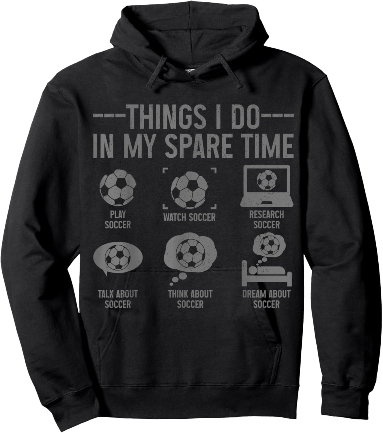 Soccer Things Do In My Spare Time Funny Soccer Player Hoodie - Hoodie | Black